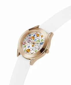 Guess Damen Armbanduhr MINI WONDERLUST weiß, roségold 34 mm GW0678L4