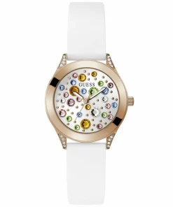 Guess Damen Armbanduhr MINI WONDERLUST weiß, roségold 34 mm GW0678L4