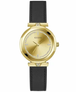 Guess Damen Armbanduhr RUMOUR schwarz, gold 34 mm GW0689L2