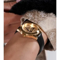 GUESS Damen Armbanduhr TRI PLAQUE GW0744L2 Schwarz Gold