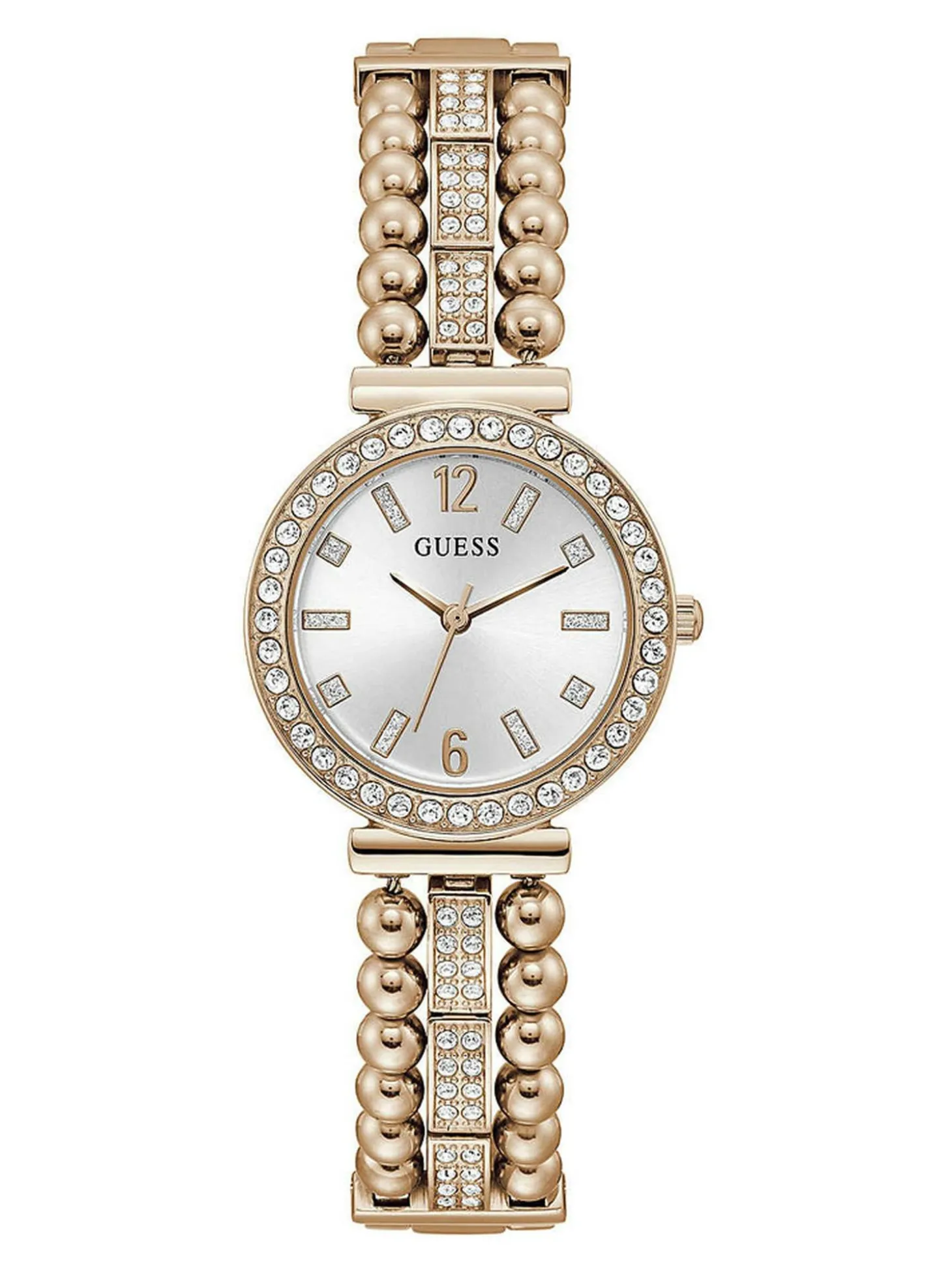 Guess Damen Armbanduhr Work 30 mm Kugelgliederarmband Armband Edelstahl GW0401L3