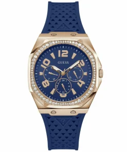Guess Damen Armbanduhr ZEST Multifunktion blau, roségold 39 mm GW0694L4