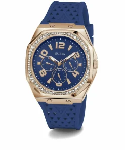 Guess Damen Armbanduhr ZEST Multifunktion blau, roségold 39 mm GW0694L4