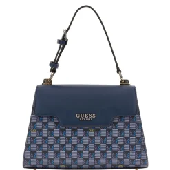 Guess Damen Handtasche Hallie Geometric Print Blau HWJT8740200BUG