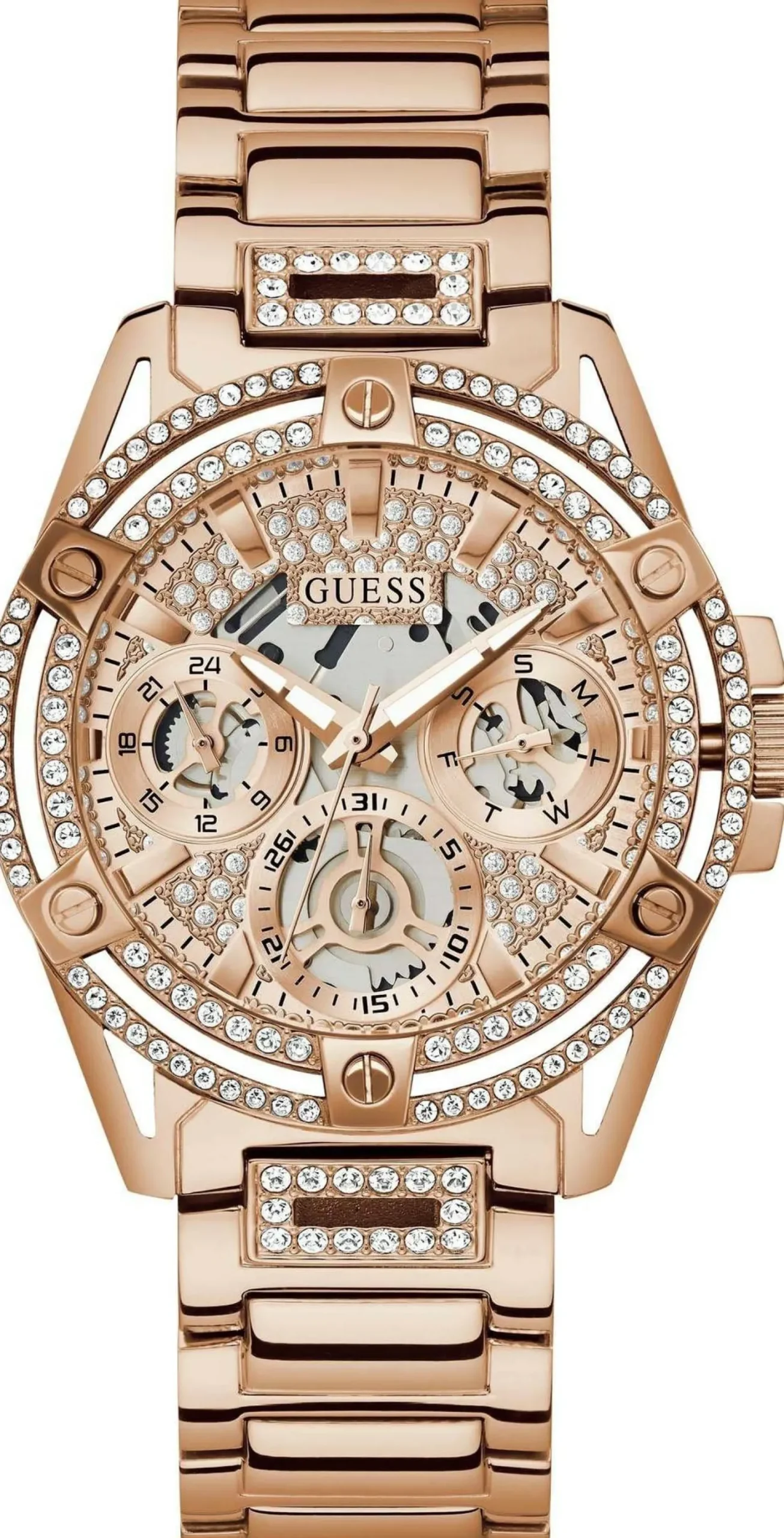 Guess Damen Multifunkion Armbanduhr Queen rosegold 40 mm GW0464L3