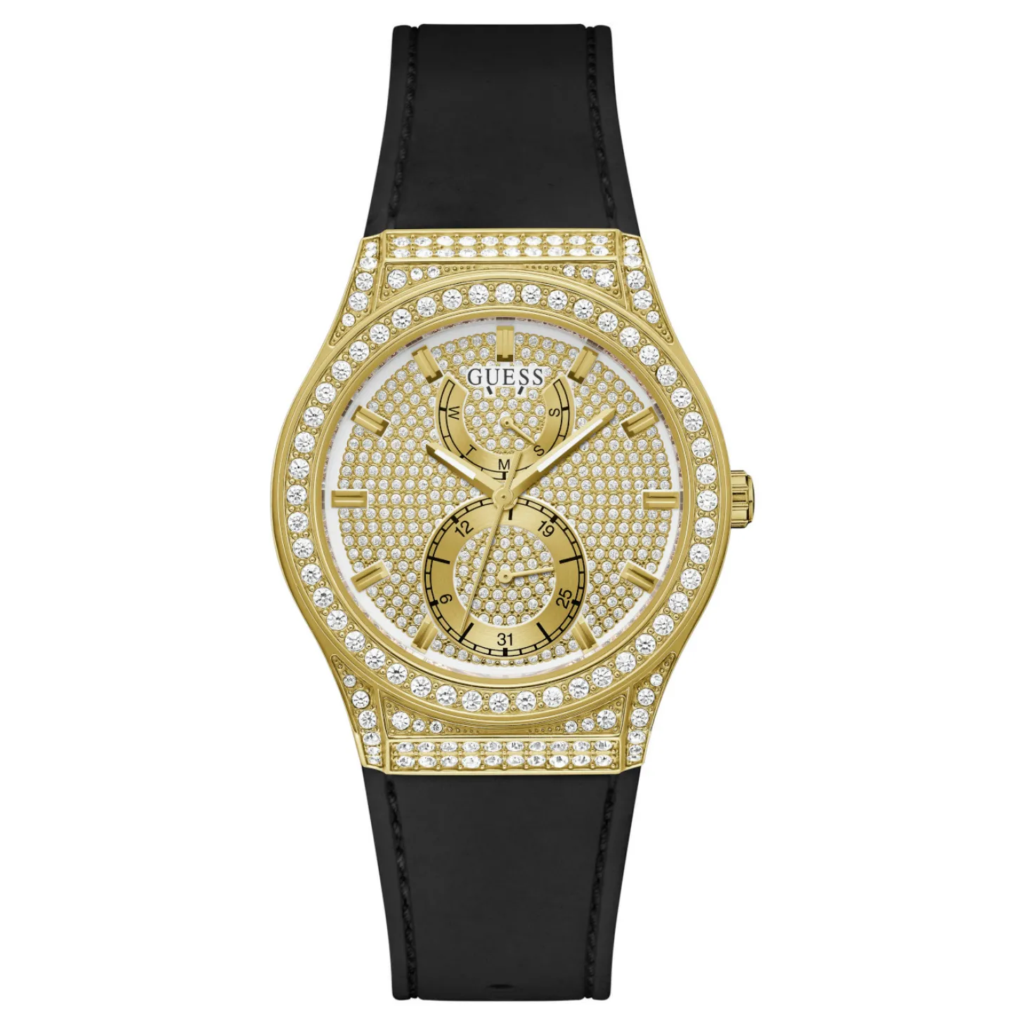Guess Damen Multifunktionsuhr Princess schwarz/goldfarben GW0439L2 39 mm