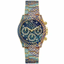 Guess Damen Multifunktionsuhr SERPENTINA Blau Lila Gold GW0752L1