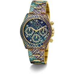 Guess Damen Multifunktionsuhr SERPENTINA Blau Lila Gold GW0752L1