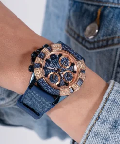 GUESS Damen Multifunktionsuhr ICONIC 40TH GW0813L1 Blau