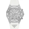 GUESS Damen Multifunktionsuhr 40th Anniversary Special Edition Weiß Silber GW0814L2