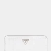 Guess Geldbörse Etel SLG Zip Around L White Damen Geldbörse Weiß SWWG9219460‑WHI