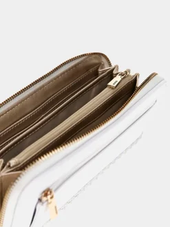 Guess Geldbörse Etel SLG Zip Around L White Damen Geldbörse Weiß SWWG9219460‑WHI