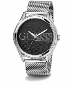 Guess Herren Armbanduhr REPUTATION silber, schwarz 44 mm GW0710G1