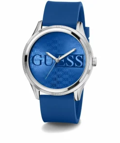 Guess Herren Armbanduhr REPUTATION blau, silber 44 mm GW0726G1