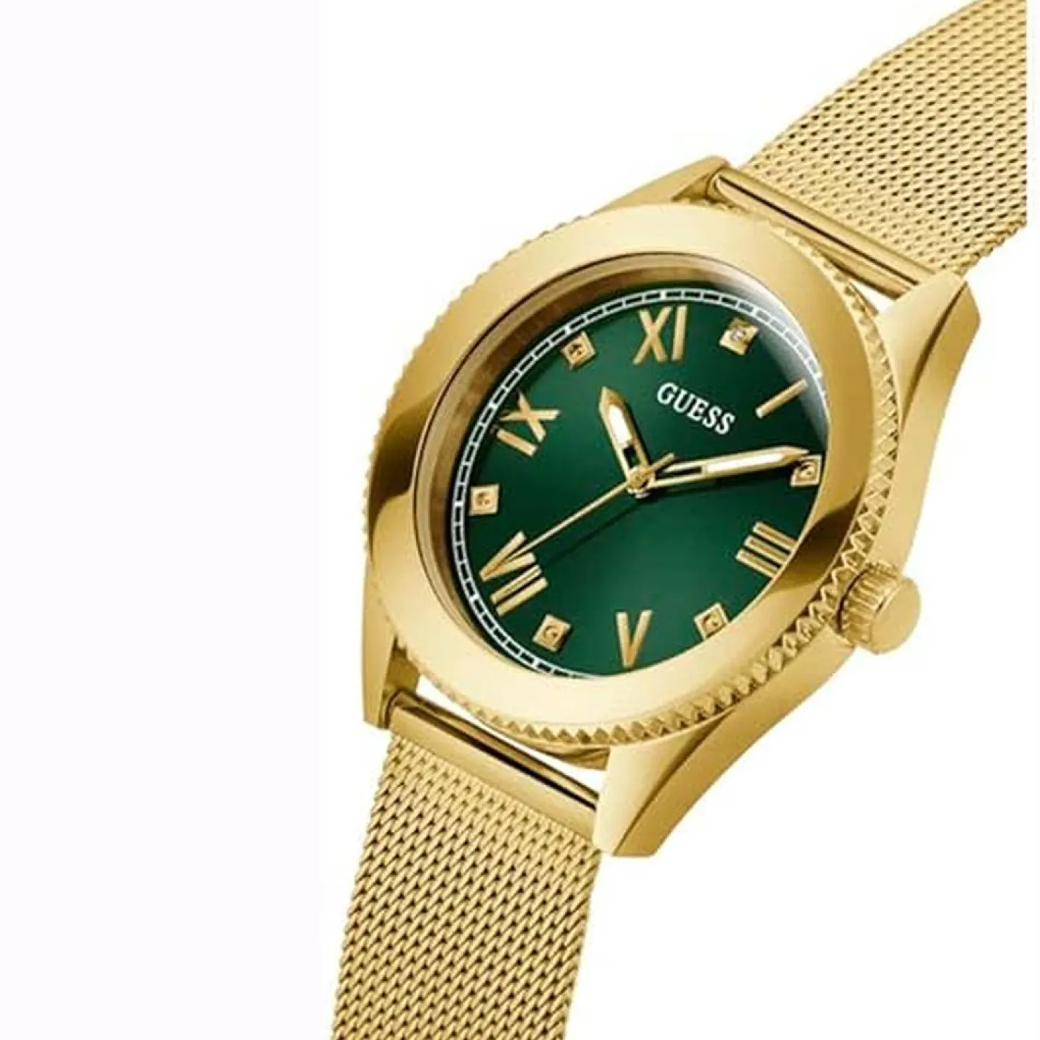 Guess Herren Armbanduhr Noble gold, grün GW0495G4