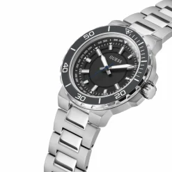 Guess Herren Armbanduhr Active Life Track silber, schwarz 44 mm GW0426G1