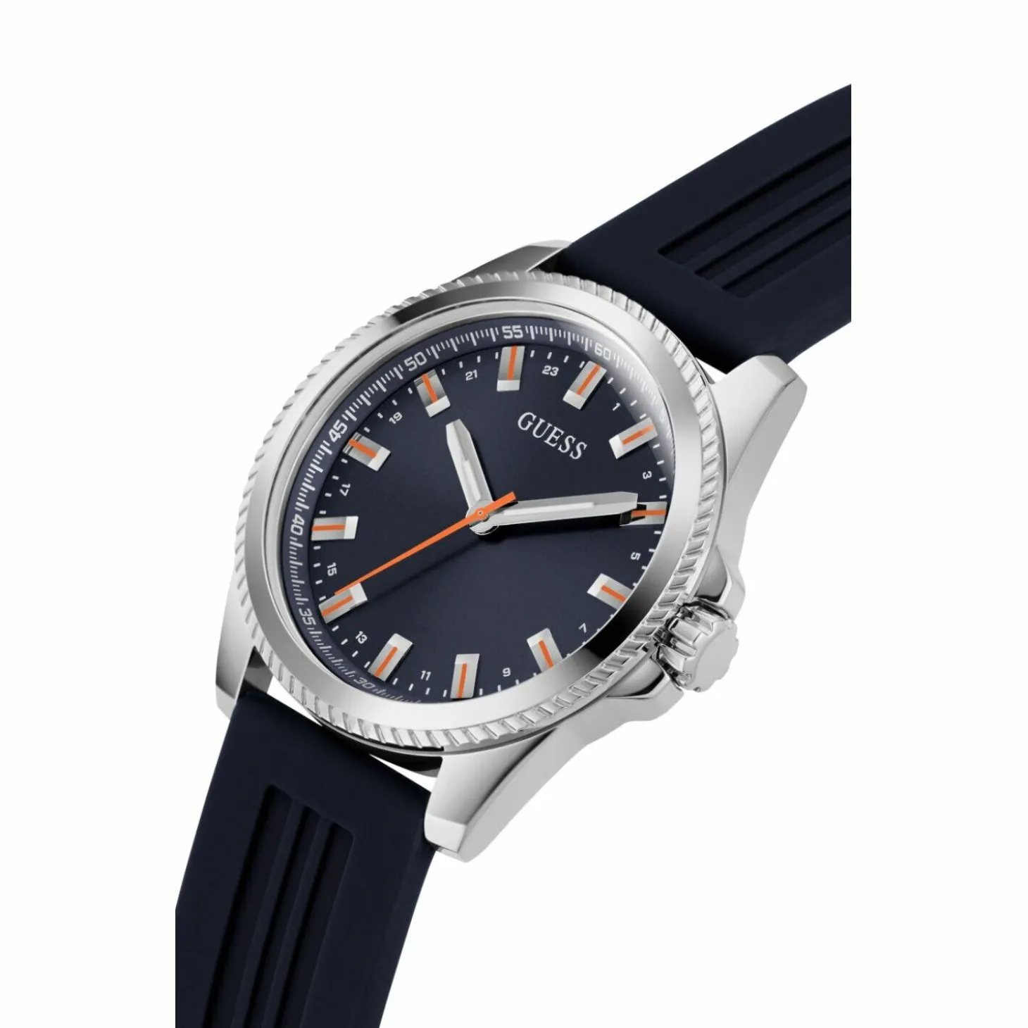 Guess Herren Armbanduhr Champ 44 mm navy, silber GW0639G1