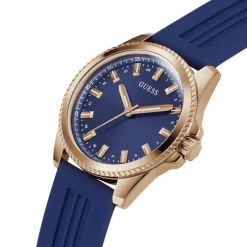 Guess Herren Armbanduhr Champ 44 mm blau, rosegold GW0639G3
