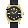 Guess Herren Armbanduhr Crescent schwarz, gold 44 mm GW0628G2