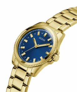 Guess Herren Armbanduhr CHAMP gold, blau 44 mm GW0718G2