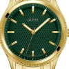 Guess Herren Armbanduhr Dex 44 mm gold, grün GW0626G2