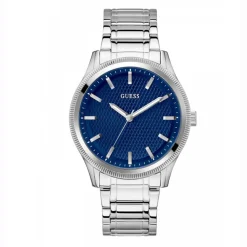Guess Herren Armbanduhr Dex 44 mm silber, blau GW0626G1