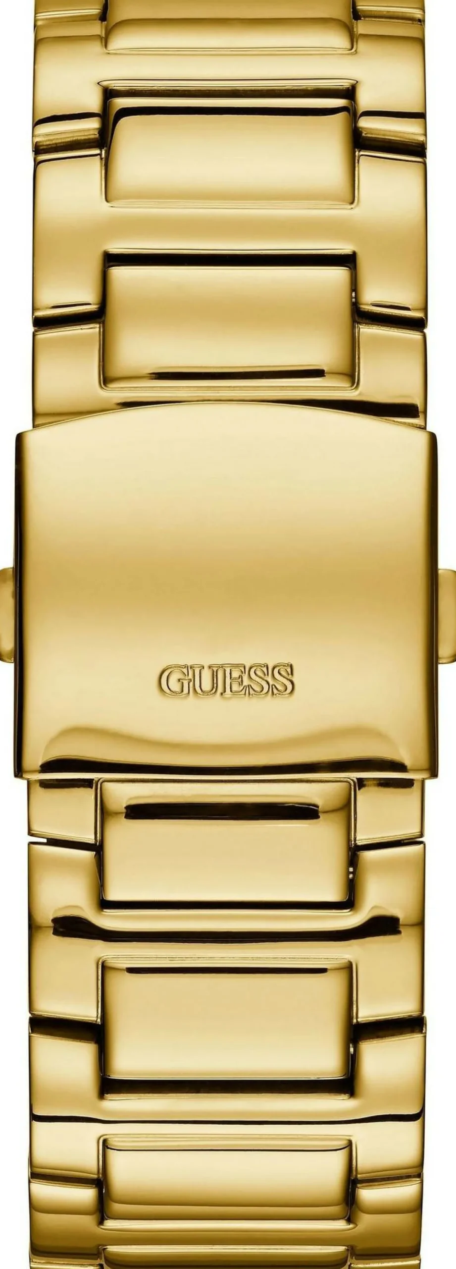 Guess Herren Armbanduhr farbe gold mit strass 48 mm Armband Edelstahl FRONTIER W0799G2