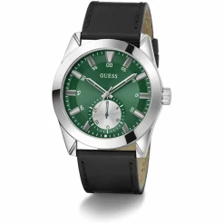 Guess Herren Armbanduhr GREYSON GW0793G1 Schwarz Silber Grün