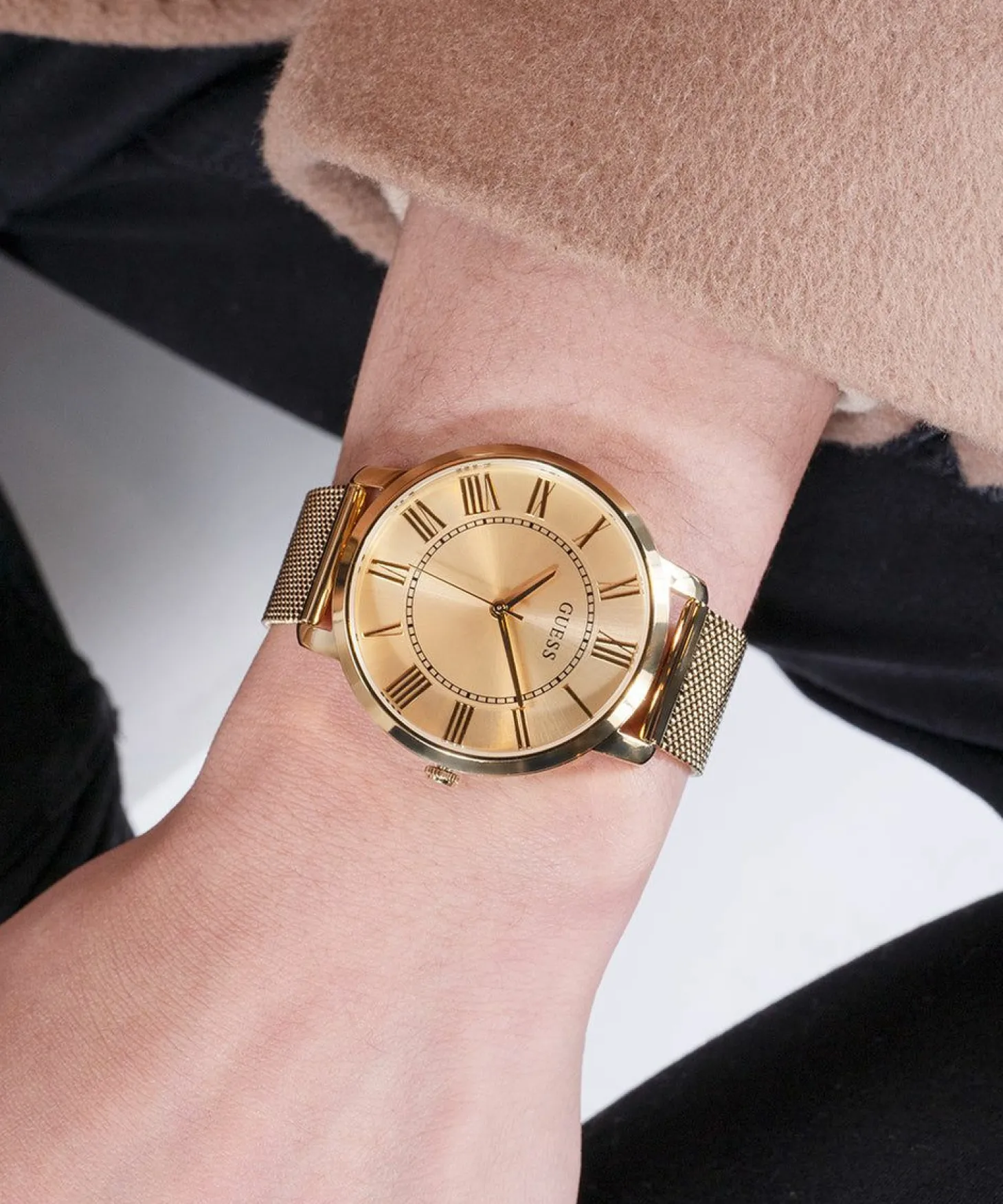 Guess Herren Armbanduhr gold KING GW0832G1