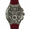Guess Herren Armbanduhr Multifunktion Headline gun metal, bordeaux 42 mm GW0571G4