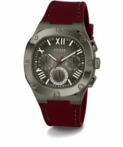 Guess Herren Armbanduhr Multifunktion Headline gun metal, bordeaux 42 mm GW0571G4