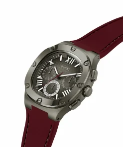 Guess Herren Armbanduhr Multifunktion Headline gun metal, bordeaux 42 mm GW0571G4