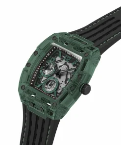 Guess Herren Armbanduhr Multifunktion Phoneix schwarz, grün 43 mm GW0499G7