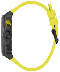 Guess Herren Armbanduhr MASTERPIECE Multifunktion schwarz, gelb 47 mm GW0713G2