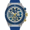 Guess Herren Armbanduhr MASTERPIECE Multifunktion blau, silber 47 mm GW0713G1