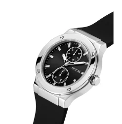 Guess Herren Armbanduhr Multifunktion Jet schwarz, silber 45 mm GW0491G3