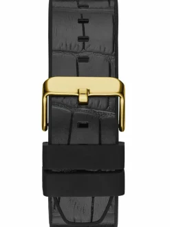 Guess Herren Armbanduhr Multifunktionsuhr Edge schwarz, gold 46 mm GW0492G3