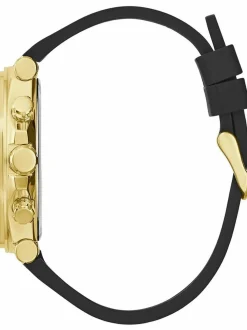 Guess Herren Armbanduhr Multifunktionsuhr Edge schwarz, gold 46 mm GW0492G3