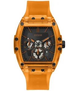 Guess Herren Armbanduhr Multifunktionsuhr Phoenix orange 43 mm GW0203G10