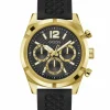 Guess Herren Armbanduhr RESISTANCE Multifunktion schwarz, gold 44 mm GW0729G2