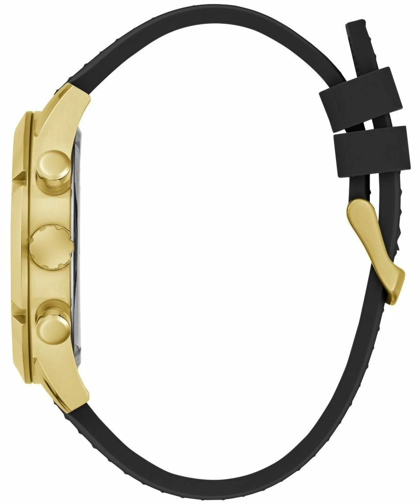 Guess Herren Armbanduhr RESISTANCE Multifunktion schwarz, gold 44 mm GW0729G2