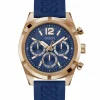 Guess Herren Armbanduhr RESISTANCE Multifunktion blau, roségold 44 mm GW0729G3