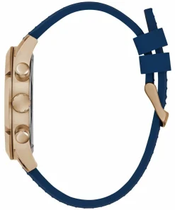 Guess Herren Armbanduhr RESISTANCE Multifunktion blau, roségold 44 mm GW0729G3