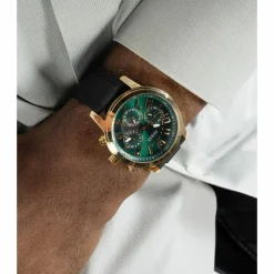 Guess Herren Armbanduhr schwarz und grün Parker GW0708G2