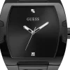 Guess Herren Armbanduhr schwarz 43 mm Armband Leder,Silikon GW0386G1