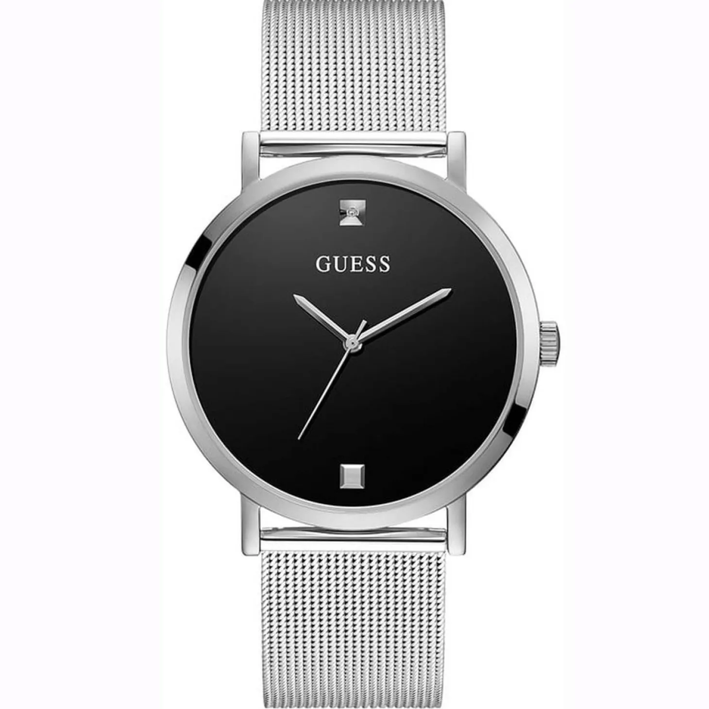 Guess Herren Armbanduhr Supernova Diamant silber 44 mm GW0460G1