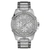 Guess Herren Armbanduhr silber 48 mm Armband Edelstahl FRONTIER W0799G1