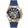 Guess Herren Armbanduhr Third Gear Multifunktion skeleton blau 46 mm GW0334G3