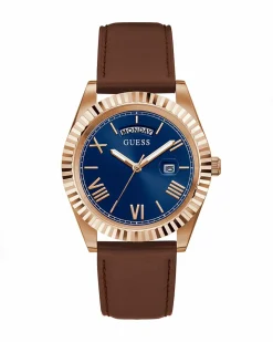 Guess Herren Armbanduhr Umweltfreundlich Connoisseur braun, rosegold 42 mm GW0353G2