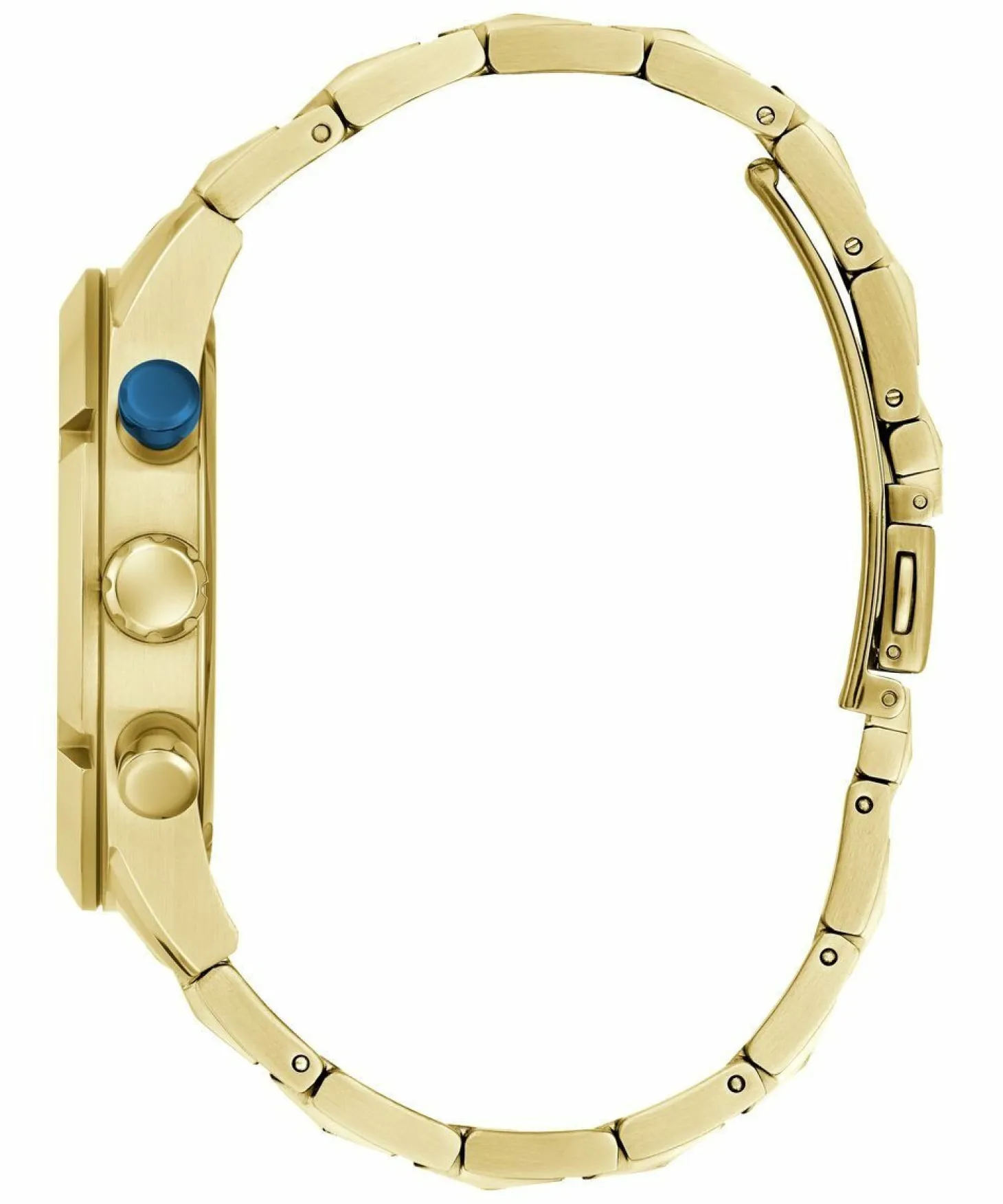 Guess Herren Multifunkion Armbanduhr RESISTANCE gold, blau 44 mm GW0714G2